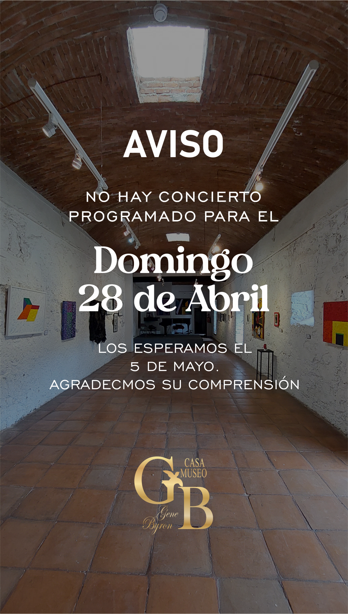 28 abril 24 no hay concierto